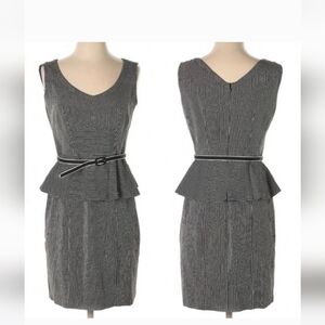 Nanette Lepore Black and White Stripe Peplum Dress Size 0